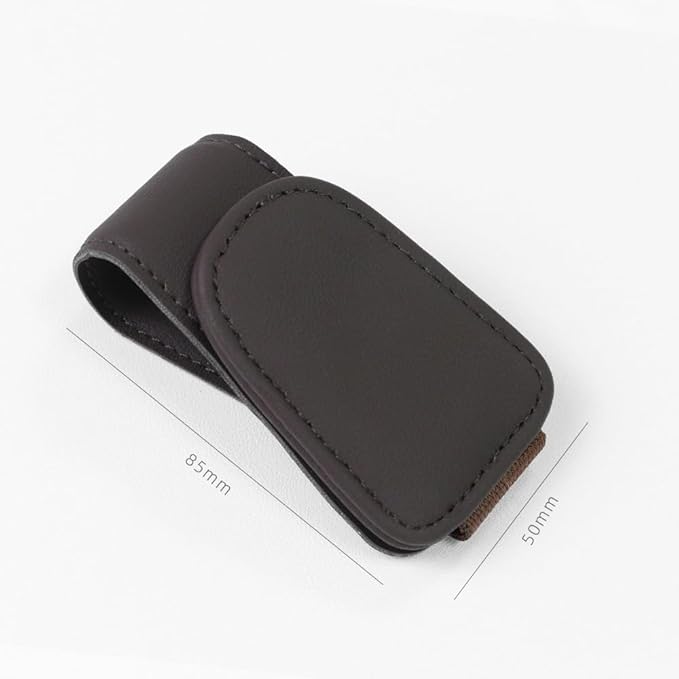 Car Sunglasses Holder for Subaru BRZ Premium 2012-2025, Eyeglass Clip, Sunglasses Hanger Mount for Automotive Sun Visor, Magnetic Leather Glasses Holder,Brown