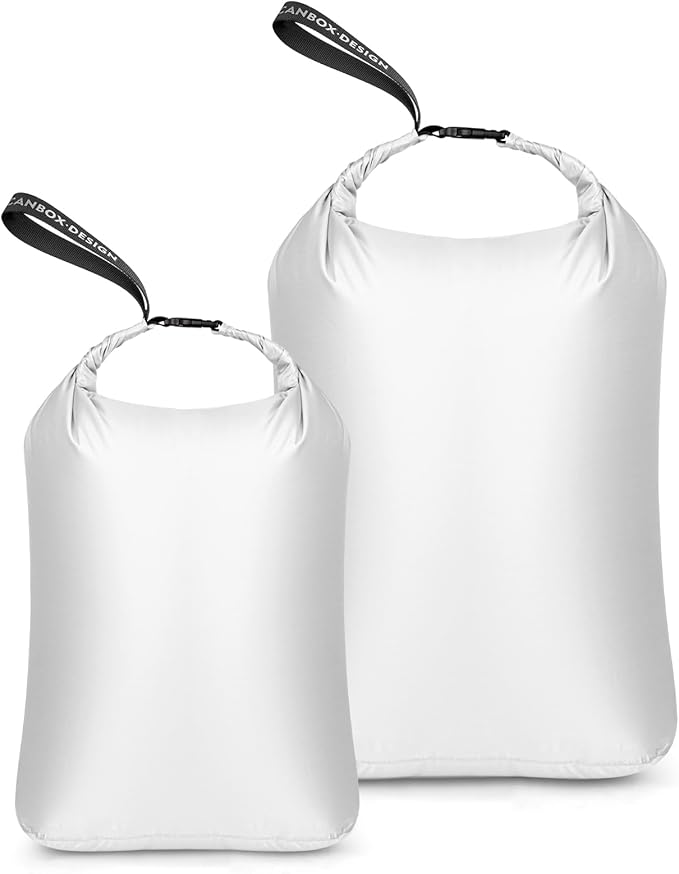 2-Pack Waterproof Travel Laundry Bags, Wet Dry Organizer to Block Odors & Prevent Suitcase Leaks, Roll-Up Dirty Clothes Pouch for Gym, Swim, Camping & Family Vacations