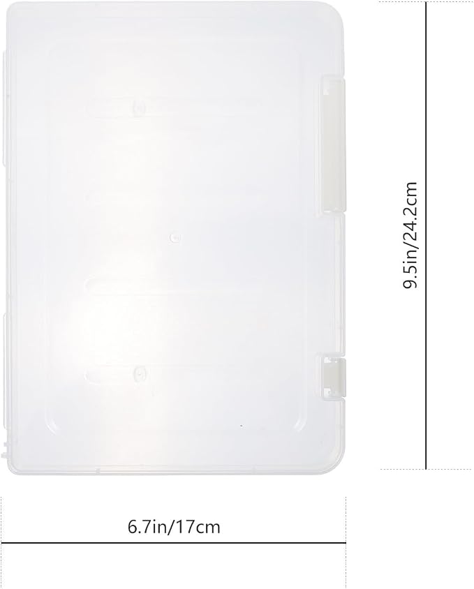 YARNOW A5 Paper Storage Box, Plastic Document Case with Lid, Clear File Organizer Container for Scrapbook Project, Desktop Bill Receipt Holder, 1 Pack