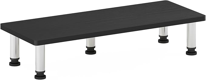 Furinno Turn-N-Tube Monitor Riser Stand, Americano, Stainless Steel Tubes
