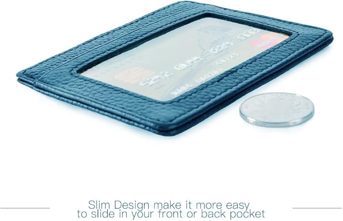 EASTNIGHTS Credit Card Holder Slim Wallet Leather Minimalist Wallet with ID Window