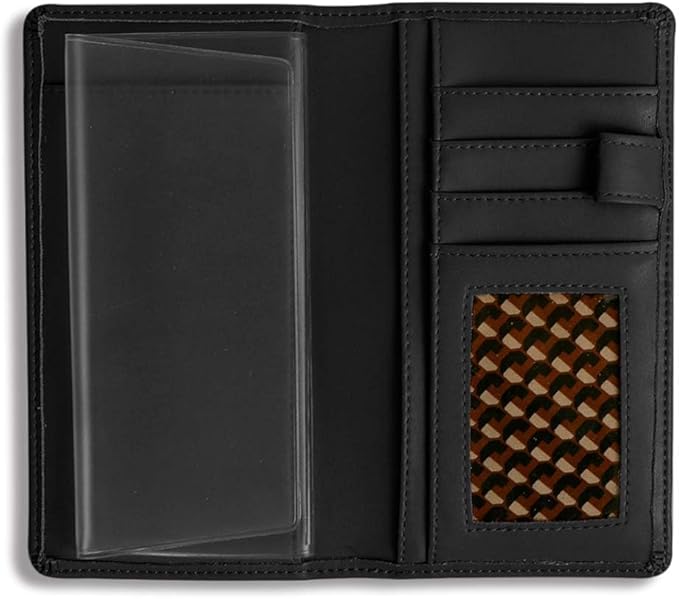 Sanlykate Leather Checkbook Cover for Men and Women, Check Book Case Card Holder with Free Divider, Standard Register Duplicate Checks with pen inserts