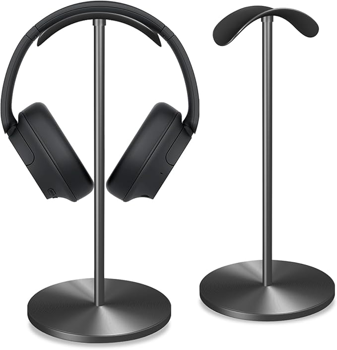 Headphone for Desk Hanger Holder Organizer Keeper Racks Storage Mount Gaming Headset Stand Premium Functional Craftmanship Headset Stand (Metallic Black)