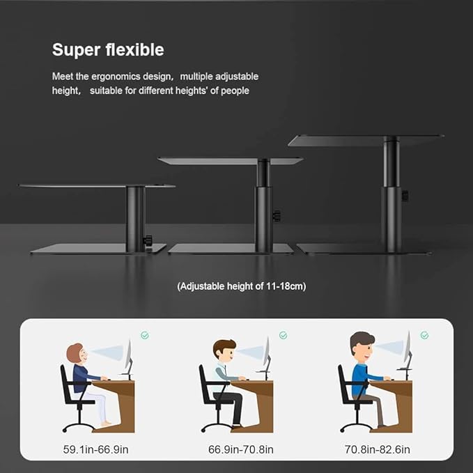 Nillkin HighDesk Adjustable Monitor Stand Riser Metal Computer Desktop Holder Support for PC Laptop - Silver