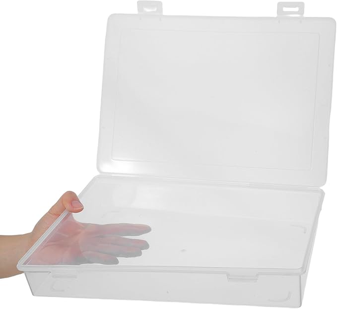 3pcs Plastic File Storage Boxes for A4 Paper, Document Organizer with Lid, Lightweight and Stackable Plastic Storage Cases for Office and Home Use