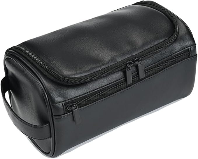 Toiletry Bag for Men, Travel Shaving Dopp Kit Water-resistant Bathroom Toiletries Organizer PU Leather Cosmetic Bags