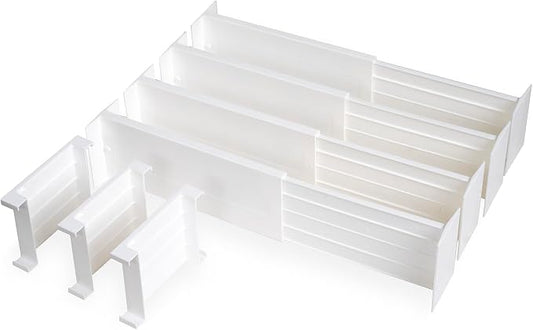 Dial Industries Dresser Drawer Dividers, 4 Pk + 3 Cross Dividers, 4.5" Deep