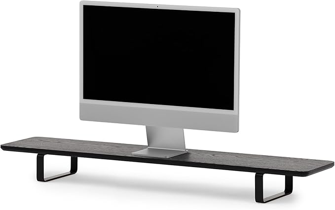 Oakywood Dual Monitor Stand - Handmade in EU - Natural Wood Monitor Stand Riser - Laptop Accessories ??220 lbs (100 kg) Capacity - 41.3"x9" (105x23 cm) ??100% Natural Black Stained Oak