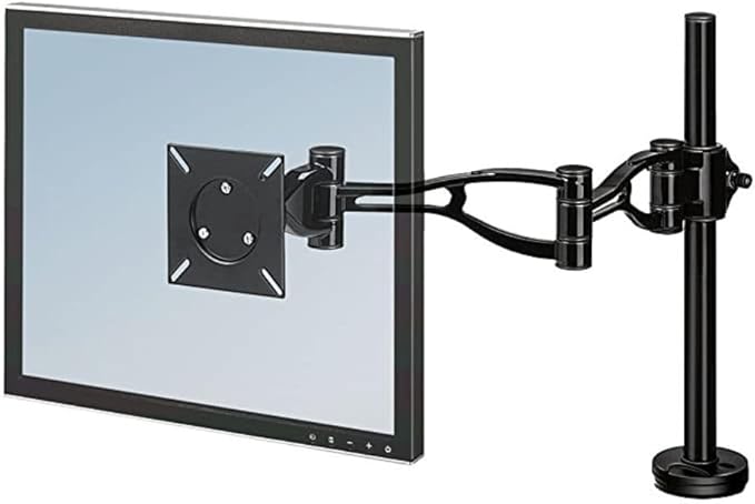 Fellowes 8041601 Professional Series Adjustable Depth Computer Monitor Stand for Desk with Single Monitor Arm, 30 Inch Monitor Capacity