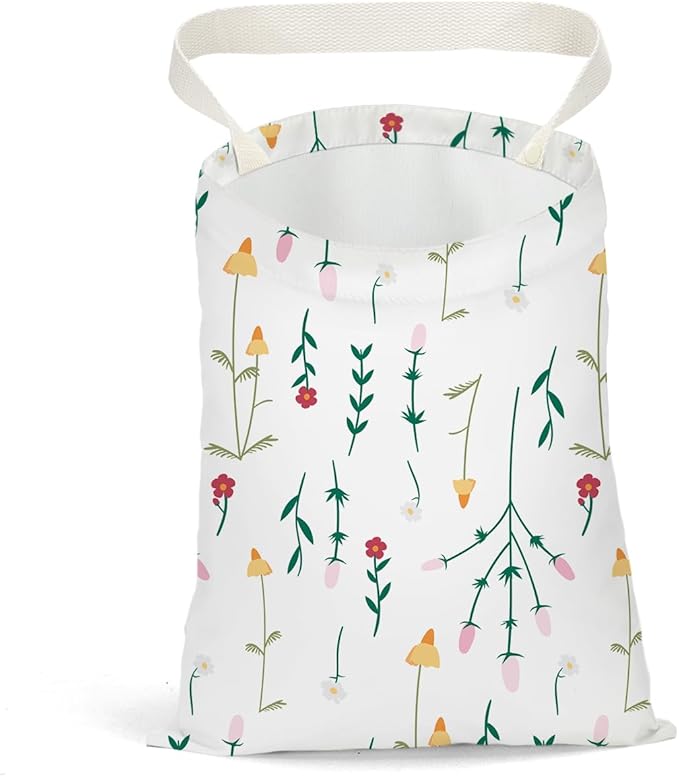 Car Trash Bag Car Garbage Bag Hanging Cars Trash Can Floral Spring Decor Waterproof Cars Back Seat Organizer for Vehicle Travelling Camping