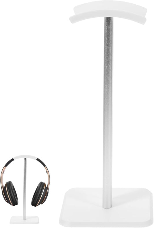 Headphone Stand Aluminum Gaming Headset Holder Earphone Hanger Desk Headset Mount Rack for Home and Office Display White