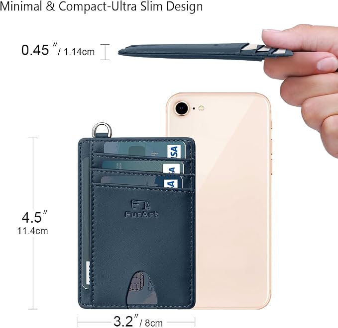 FurArt Slim Minimalist Wallet, Front Pocket Wallets, RFID Blocking, Credit Card Holder for Men
