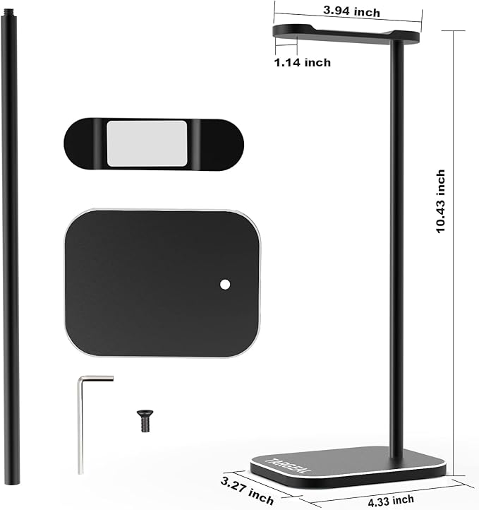 Headphone Stand - Aluminum Gaming Headset Holder for Desk - Computer Game Hardware and Accessories - Gamer Storage Gifts for Men - Black