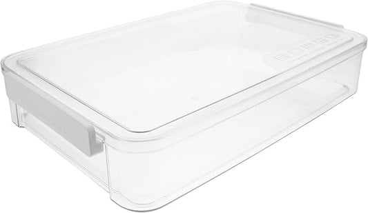 Healeved Large File Storage Box with Lid Stackable Desktop File Organizer Case for Document Protection and Office Paper Storage for Drawer Filing and Archive Management