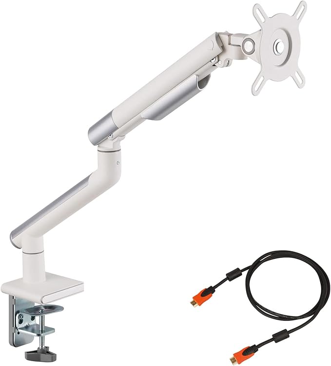 [Amazon Exclusive Brand] iggy DA112 Computer Monitor Arm, Adjustable Rising, Supports 13-32 Inches, Comfortable Work Monitor Arm, White