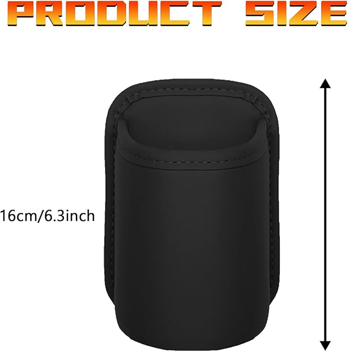 2 PCS Leather Car Door Cup Holder, Clip On Backseat & Side Door Beverage Organizer, Waterproof Scratch-Resistant Multifunctional Storage for Cup Phone Change, Universal for Cars Trucks (Black)