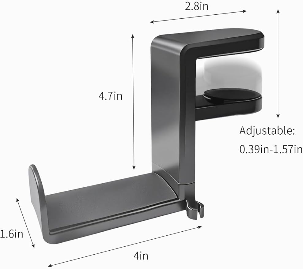 Headphone Hook，Headphone Stand，PC Gaming Headset Holder for Desk，Desk Headphone Hanger，Desk Hook with 360-Degree Adjustable Rotation