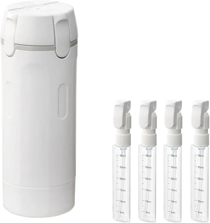 Leak Proof Travel Bottles Set, 4 Pack 30ML Refillable Travel Size Containers, Portable Silicone Squeezable Bottles for Shampoo, Conditioner, Lotion (4 in 1 Kit) (Beige)