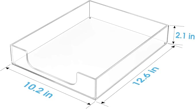 MaxGear Acrylic Letter Tray, Clear Desk Organizer for Papers, Documents, Magazines, Folders, Notebooks, and Stationery – Multi-Function File Tray and Desktop Organizer for Office, Home, and Workspace