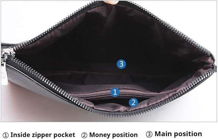Mens Clutch Bag Man Purse Handbag 9.5-11 inches Large Hand Bag Big Clutch Wallet