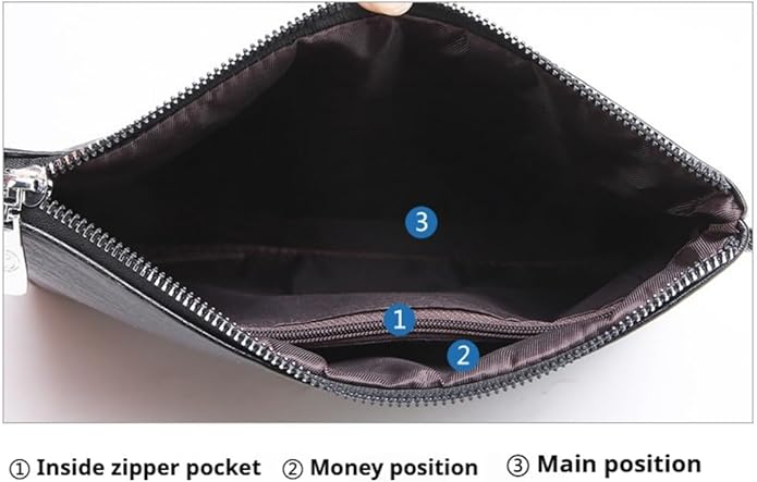Mens Clutch Bag Man Purse Handbag 9.5-11 inches Large Hand Bag Big Clutch Wallet