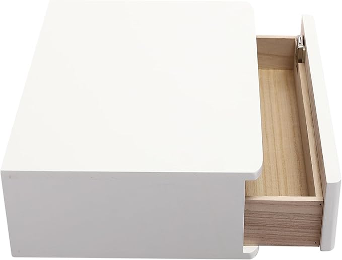 Xuthusman Desk Organizer with Drawer, Wooden Desktop Storage Box with Lockable Office Supplies Drawer Organizer Tabletop Storage Multifunctional Desktop Storage Box for Office Study Dresser（white）