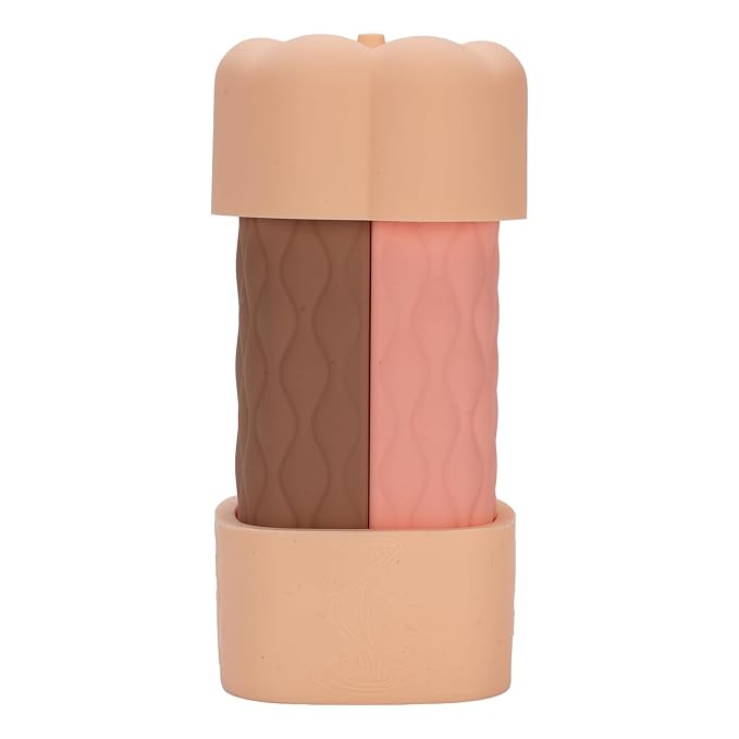4 in 1 Portable Travel Bottles Set, Leak Proof Silicone Wide Mouth Containers, Brown Series - Durable Silicone Material, Leakproof Design, Ideal for Outdoor Travel (Light Pink Series)