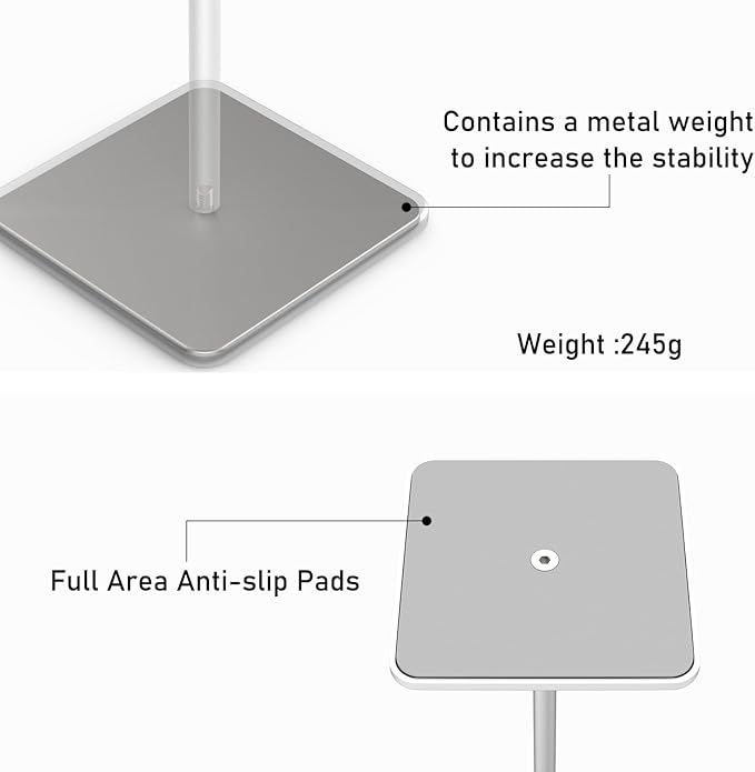Headphone Stand for Desk - Headset Stand with Aluminum Hanger, Headphone Holder for AirPods Max, Sony, Bose, Beats and More (White)