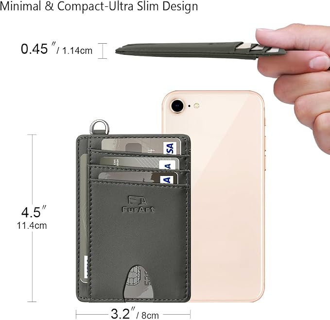 FurArt Slim Minimalist Wallet, Front Pocket Wallets, RFID Blocking, Credit Card Holder for Men