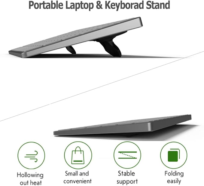 CQ Portable Invisible Laptop Stand for Desk, Ergonomic Computer Keyboard Riser Stand, 2PCS Repeatable Self-Adhesive Laptop Feet, Mini Foldable Laptop Cooling Pad