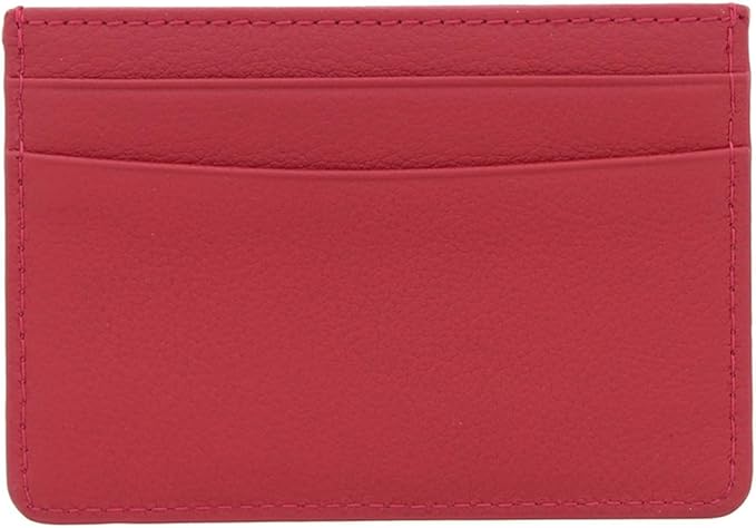 Slim Minimalist Front Pocket RFID Blocking Leather Wallets for Men and Women - Pomegranate Red