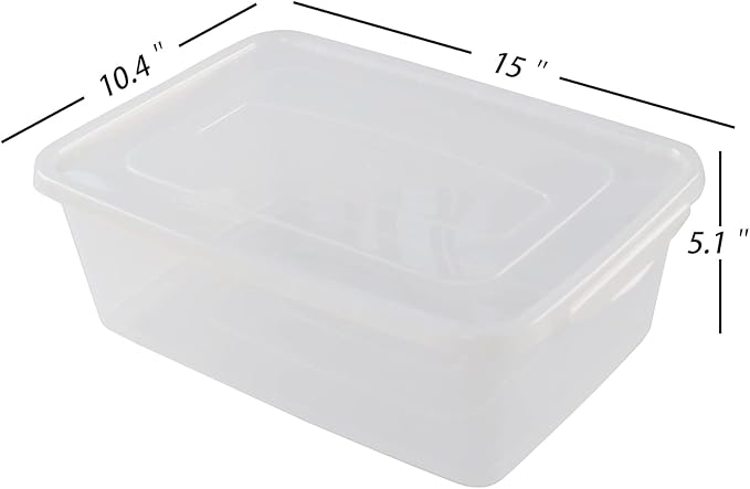 4-pack Clear Plastic Latching Storage Box Tote Bins with Lids, 14 Quarts