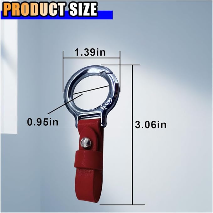 GLSOWEE Carabiner Key Ring Clip, Car Fob Key Keychain Holder Car Keychain Clip for Men Women, Key Ring Belt Holder (Red)