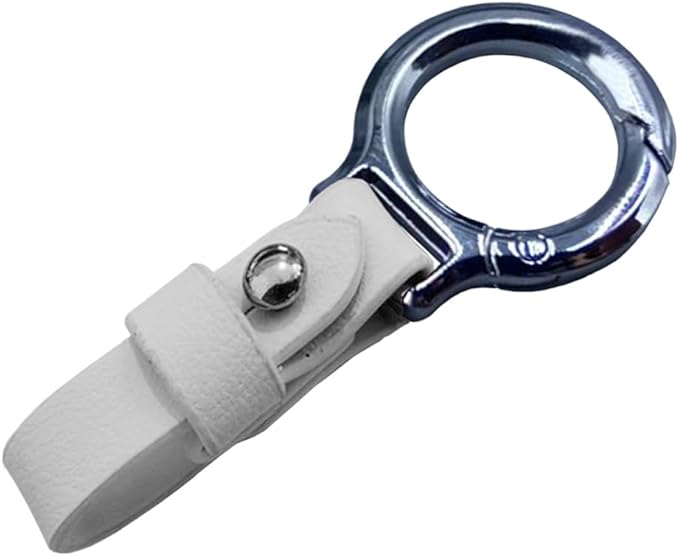 GLSOWEE Carabiner Key Ring Clip, Car Fob Key Keychain Holder Car Keychain Clip for Men Women, Key Ring Belt Holder (White)