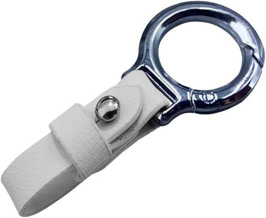 GLSOWEE Carabiner Key Ring Clip, Car Fob Key Keychain Holder Car Keychain Clip for Men Women, Key Ring Belt Holder (White)