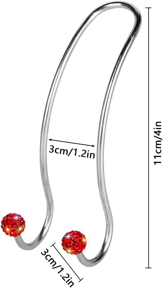 SAVORI Auto Hooks Bling Car Hangers Organizer Seat Headrest Hooks Strong and Durable Backseat Hanger Storage Universal for SUV Truck Vehicle 2 Pack (Red)