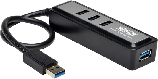 Tripp Lite 4-Port USB-A 3.0 Superspeed Mini Portable Hub with Built in Cable, USB Type-A (U360-004-MINI)