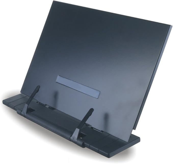 PMLAND Adjustable Document Holder, Metal Desk Stand with Page Clips, 7 Position Reading Rest for Books, Tablets, Laptops