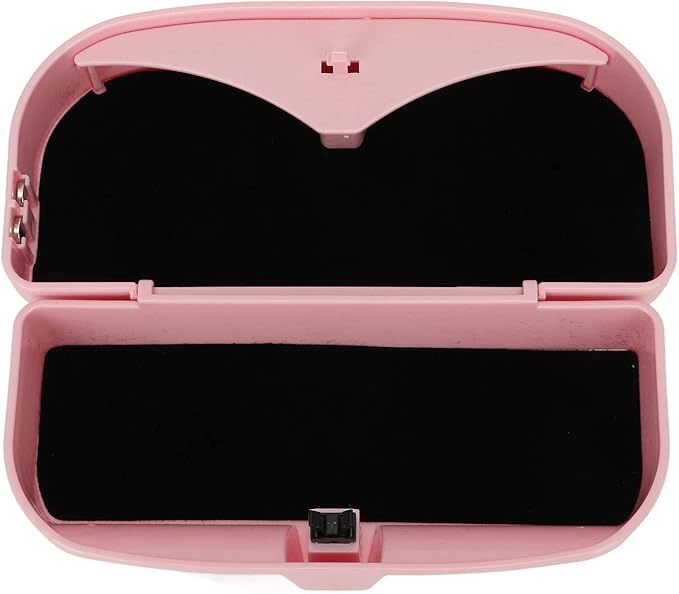 plplaaoo Car Glasses Holder Case Multifunctional Durable ABS Material Sun Visor Sunglasses Storage Organizer Box With Magnetic Clip For Drivers And Car Owners 17x8cm 6.7x3.1in (Pink)