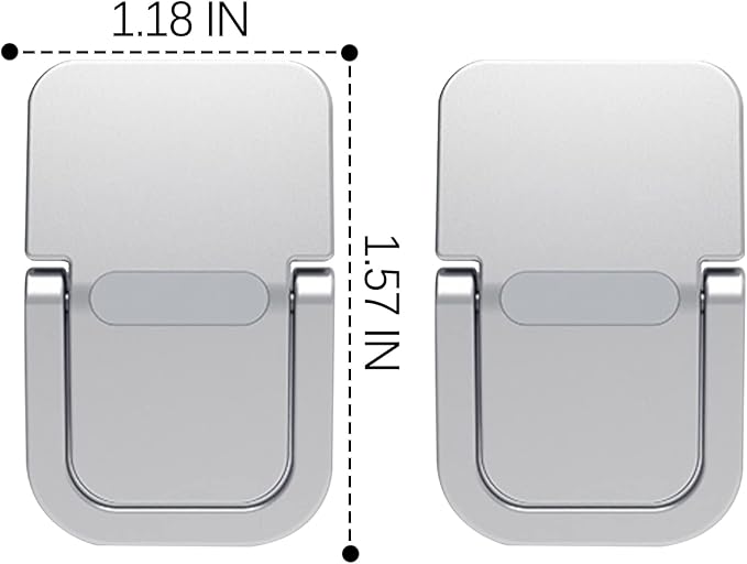2PCS Keyboard Riser Self-Adhesive Mini Portable Laptop Stand, Mini Invisible Laptop Stand, Zinc Alloy Stable for Most Keyboards, Silver