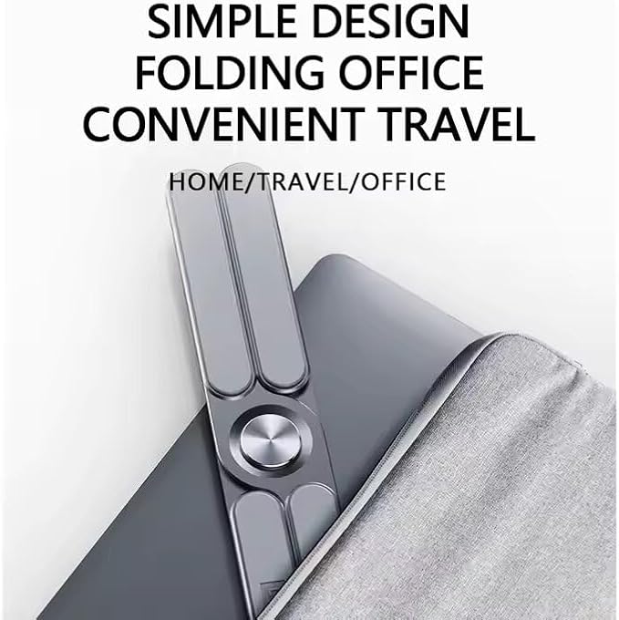Foldable & Portable Laptop Stand for Desk, Light Weight Alloy Silicon, Ergonomic Aluminum Riser with 7 Adjustable Heights, Compatible with Laptop 10-16' and Tablet