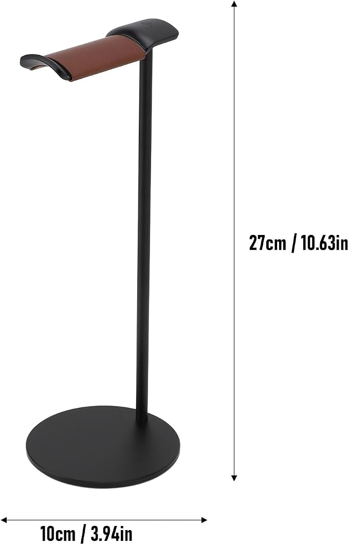 Headphone Stand,Headset Holder,Aluminum Alloy Earphone Stand with Supporting Bar,Solid Base for Most Headphones Size (Silver) (Black)