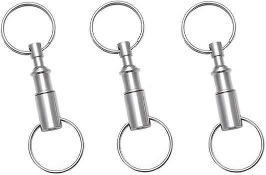 3 Pack Quick Release Detachable Pull Apart Key Rings Keychains,Double Spring Split Snap Seperate Chain Lock holder Convenient Accessory Gift (3Pack)