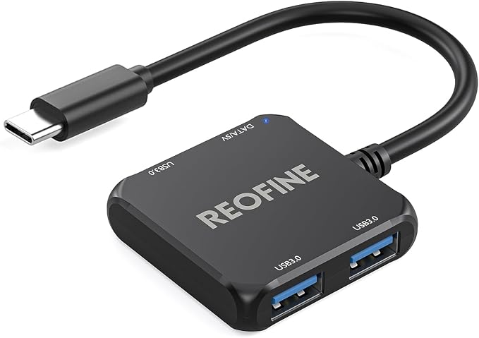 USB C Hub 4 Ports Multiple USB 3.0 Hub Splitter Portable USB Adapter Mini Multiport Expander for Desktop, Laptop, Gaming Console, Flash Drive, HDD, Printer, PC, Keyboards