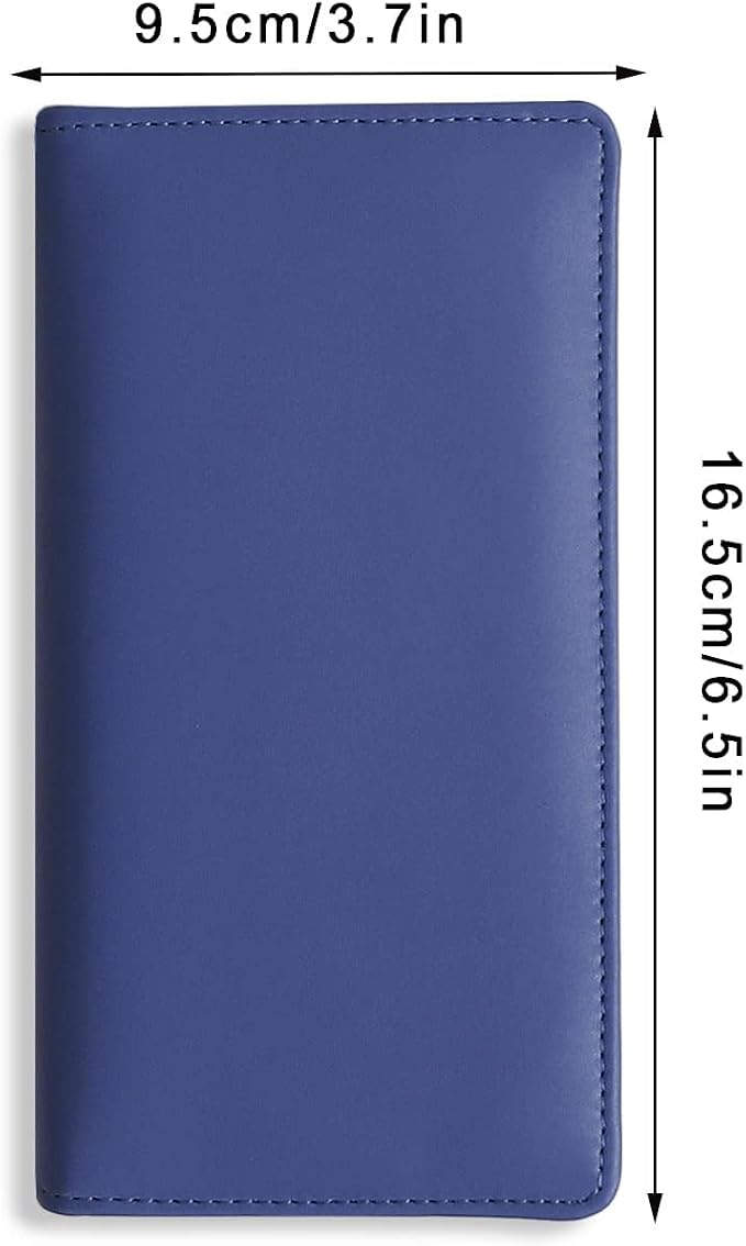 Sanlykate Leather Checkbook Cover for Men and Women, Check Book Case Card Holder with Free Divider, Standard Register Duplicate Checks with pen inserts