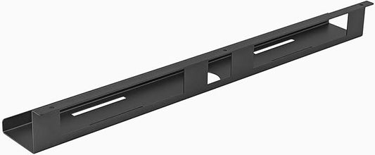 Desky Mini Cable Tray – Under Desk Wire Organizer with Mounting Screws, Compact Metal Cable Management Tray for Office Desks – Space Gray