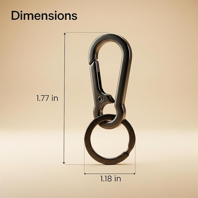 OXIHOUSE&CO- Metal Carabiner Keychain Set, Minimalist Key Ring Clip for Car Keys, Purse, Backpack, Durable for Women Men