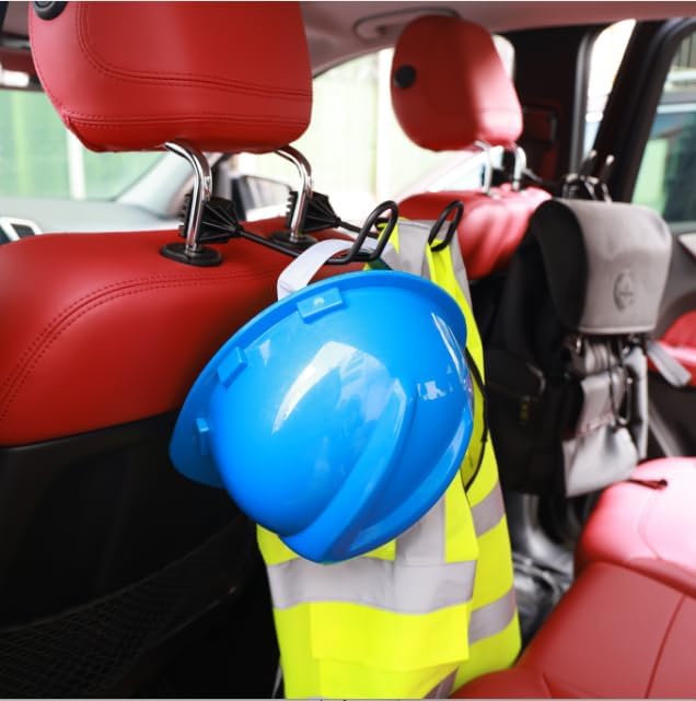 GODLIY Hard Hat Holder for Truck Seat - Work Truck Accessories for Hard Hat & Safety Vest,Car Back Seat Headrest Hooks for Men (2 PCS-upg)