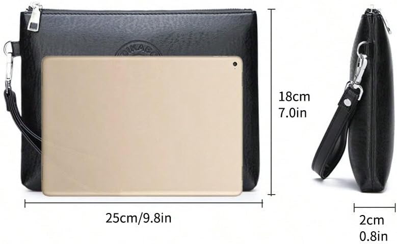 Mens Clutch Bag Man Purse Handbag 9.5-11 inches Large Hand Bag Big Clutch Wallet