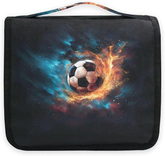 senya Hanging Travel Toiletry Bag 1825 Soccer Football Kit Makeup Case Cosmetics Organizer for Men Women